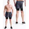 imageNELEUS Mens 2 in 1 Running Shorts with LinerDry Fit Workout Shorts with Pockets6071 Dark Greyblack dark Blue 2 Pack
