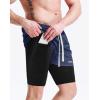 imageNELEUS Mens 2 in 1 Running Shorts with LinerDry Fit Workout Shorts with Pockets6071 Dark Greyblack dark Blue 2 Pack