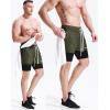 imageNELEUS Mens 2 in 1 Running Shorts with LinerDry Fit Workout Shorts with Pockets6071 Olive Green dark Blue 2 Pack