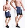 imageNELEUS Mens 2 in 1 Running Shorts with LinerDry Fit Workout Shorts with Pockets6071 Olive Green dark Blue 2 Pack