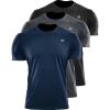 imageNELEUS Mens Dry Fit Athletic Running Shirt5017 BlackNavy BlueDark Grey