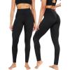 imageNELEUS Womens High Waist Running Workout Leggings for Yoga with Pockets9017 Yoga Pant 2 Packblack red