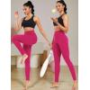 imageNELEUS Womens High Waist Running Workout Leggings for Yoga with Pockets9017 Yoga Pant 2 Packred rose Red
