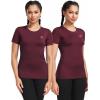 imageNELEUS Womens 3 Pack Athletic Running Shirt Workout Compression Shirts8017 BlackGreyBurgundy