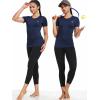 imageNELEUS Womens 3 Pack Athletic Running Shirt Workout Compression Shirts8017 BlackGreyNavy Blue