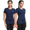 imageNELEUS Womens 3 Pack Athletic Running Shirt Workout Compression Shirts8017 BlackGreyNavy Blue