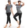 imageNELEUS Womens 3 Pack Athletic Running Shirt Workout Compression Shirts8017 BlackGreyWhite