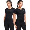 imageNELEUS Womens 3 Pack Athletic Running Shirt Workout Compression Shirts8018 BlackBlackBlack
