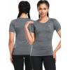 imageNELEUS Womens 3 Pack Athletic Running Shirt Workout Compression Shirts8018 BlackGreyNavy Blue