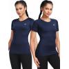 imageNELEUS Womens 3 Pack Athletic Running Shirt Workout Compression Shirts8018 BlackGreyNavy Blue