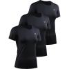 imageNELEUS Womens 3 Pack Athletic Running Shirt Workout Compression Shirts8017 BlackBlackBlack