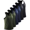 imageNELEUS Mens 3 Pack Running Tank Top Dry Fit YBack Athletic Workout Tank Tops6 PackBlack2pcs navy2pcs olive Green2pcs