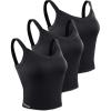 imageNELEUS Womens 3 Pack Athletic Cropped Tank Top Padded Bra8196 BlackBlackBlack
