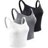 imageNELEUS Womens 3 Pack Athletic Cropped Tank Top Padded Bra8196 BlackGreyWhite