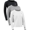 imageNELEUS Womens UPF 50 Long Sleeve Shirt Workout Running Tops Hiking8502 BlackGreyWhite 3 Pack