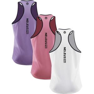 imageNELEUS Mens 3 Pack Dry Fit YBack Muscle Tank Workout Gym Shirt5097 PurplePinkWhite 3 Pack