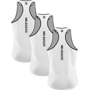 imageNELEUS Mens 3 Pack Dry Fit YBack Muscle Tank Workout Gym Shirt5097 WhiteWhiteWhite 3 Pack