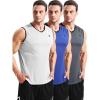 image:imageNELEUS Mens 3 Pack Dry Fit YBack Muscle Tank Workout Gym ShirtVneck WhiteBlueGrey  3 Pack
