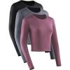 image:imageNELEUS Womens 3 Pack Compression Workout Athletic ShirtBlackGreyRose Red  Long Sleeve