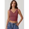 imageQINSEN Womens Cowl Neck Top Sleeveless Ruched Double Lined Crop Top Y2k T ShirtsMerlot