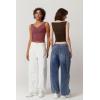 imageQINSEN Womens Cowl Neck Top Sleeveless Ruched Double Lined Crop Top Y2k T ShirtsMerlot