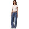 imageQINSEN Short Sleeve Shirts for Women Round Neck Basic Double Lined Tees Fitted Y2k Crop TopsBeige