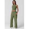imageQINSEN Womens 2 Piece Sets Summer Ribbed Knit Crop Tank Tops Wide Leg Pants Sleeveless TracksuitRed
