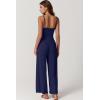 imageQINSEN Womens Casual Loose Overalls Jumpsuit Square Neck One Piece Sleeveless Wide Leg Rompers OutfitsNavy Blue