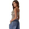 imageQINSEN Womens Double Lined Basic Tank Top Adjustable Spaghetti Straps Sleeveless Camisole ShirtsLeopard Print