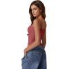 imageQINSEN Womens Double Lined Basic Tank Top Adjustable Spaghetti Straps Sleeveless Camisole ShirtsMerlot