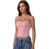 imageQINSEN Womens Double Lined Basic Tank Top Adjustable Spaghetti Straps Sleeveless Camisole ShirtsPink
