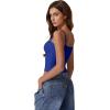 imageQINSEN Womens Double Lined Basic Tank Top Adjustable Spaghetti Straps Sleeveless Camisole ShirtsSapphire
