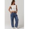 imageQINSEN Womens One Shoulder Sleeveless Basic Top Double Lined Slim Fit T Shirt Cropped TeeWhite