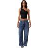 imageQINSEN Womens One Shoulder Tank Tops Double Lined Sleeveless Slim Fit Cropped Tee Shirt Y2k TopsBlack