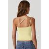 imageQINSEN Womens One Shoulder Tank Tops Double Lined Sleeveless Slim Fit Cropped Tee Shirt Y2k TopsLight Yellow