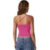 imageQINSEN Womens One Shoulder Tank Tops Double Lined Sleeveless Slim Fit Cropped Tee Shirt Y2k TopsMagenta