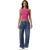 imageQINSEN Womens One Shoulder Tank Tops Double Lined Sleeveless Slim Fit Cropped Tee Shirt Y2k TopsMagenta