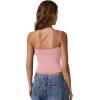imageQINSEN Womens One Shoulder Tank Tops Double Lined Sleeveless Slim Fit Cropped Tee Shirt Y2k TopsPink