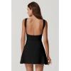imageQINSEN Womens Open Back Tennis Dress Sleeveless Built in Shorts Golf Athletic Dress with PocketsBlack