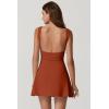 imageQINSEN Womens Open Back Tennis Dress Sleeveless Built in Shorts Golf Athletic Dress with PocketsBrick Red