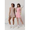 imageQINSEN Womens Open Back Tennis Dress Sleeveless Built in Shorts Golf Athletic Dress with PocketsCacao Nibs