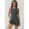 imageQINSEN Womens Open Back Tennis Dress Sleeveless Built in Shorts Golf Athletic Dress with PocketsDark Green