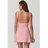 imageQINSEN Womens Open Back Tennis Dress Sleeveless Built in Shorts Golf Athletic Dress with PocketsPink