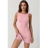 imageQINSEN Womens Open Back Tennis Dress Sleeveless Built in Shorts Golf Athletic Dress with PocketsPink