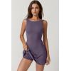 imageQINSEN Womens Open Back Tennis Dress Sleeveless Built in Shorts Golf Athletic Dress with PocketsPrune Purple