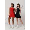 imageQINSEN Womens Open Back Tennis Dress Sleeveless Built in Shorts Golf Athletic Dress with PocketsRed