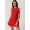 imageQINSEN Womens Open Back Tennis Dress Sleeveless Built in Shorts Golf Athletic Dress with PocketsRed
