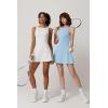 imageQINSEN Womens Open Back Tennis Dress Sleeveless Built in Shorts Golf Athletic Dress with PocketsSky Blue