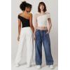imageQINSEN Womens Sleeveless Foldover Top Double Lined One Shoulder T Shirts Summer Trendy Going Out Crop TopsSplashed White