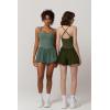 imageQINSEN Womens Square Neck Sleeveless Romper Jumpsuit Casual Summer One Piece Outfit with PocketArmy Green